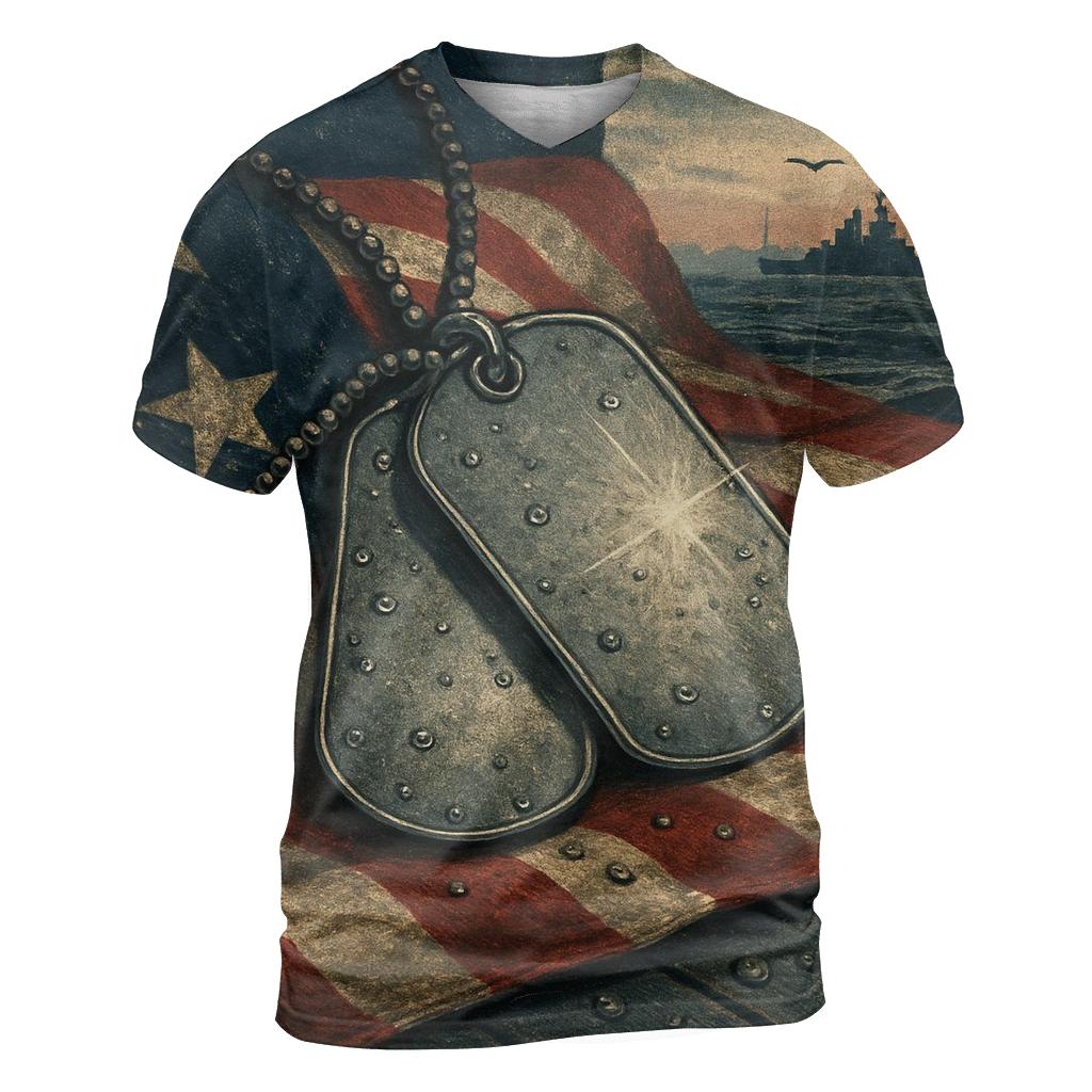 Dog Tags In The Harbor Of Freedom statement graphic shirts