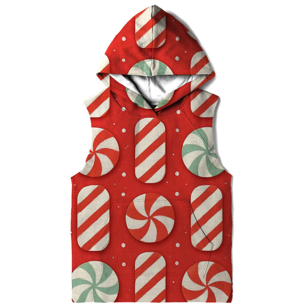 Candy Cane Stripe Grid With Snow Dot Texture On Peppermint Red Background lightweight hoodies
