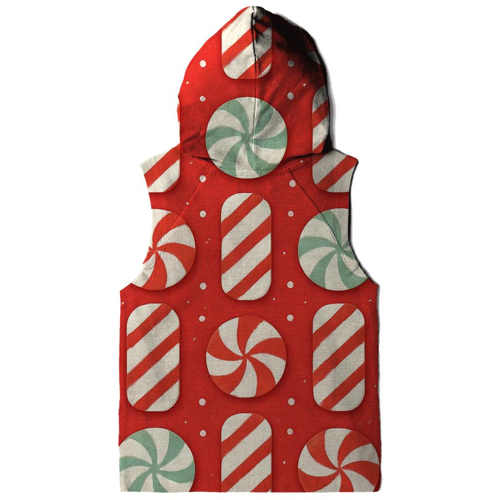 Candy Cane Stripe Grid With Snow Dot Texture On Peppermint Red Background lightweight hoodies