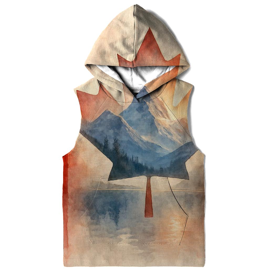 Canada Watercolor Mountain Double Exposure custom hoodies