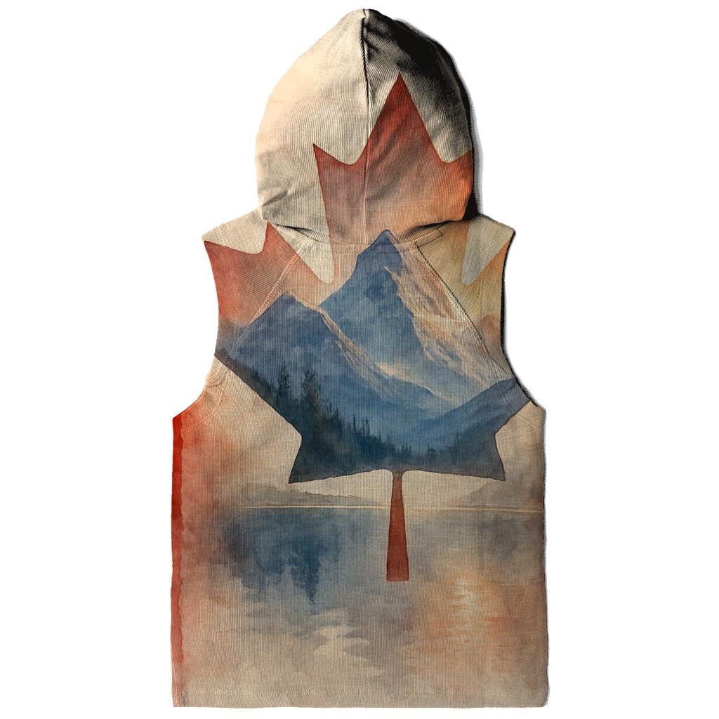 Canada Watercolor Mountain Double Exposure custom hoodies