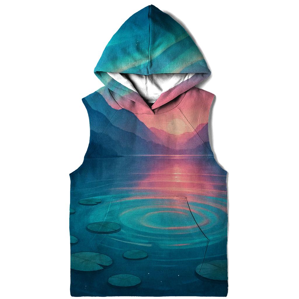 Aurora Lagoon Sunset Bloom zip-up hoodies