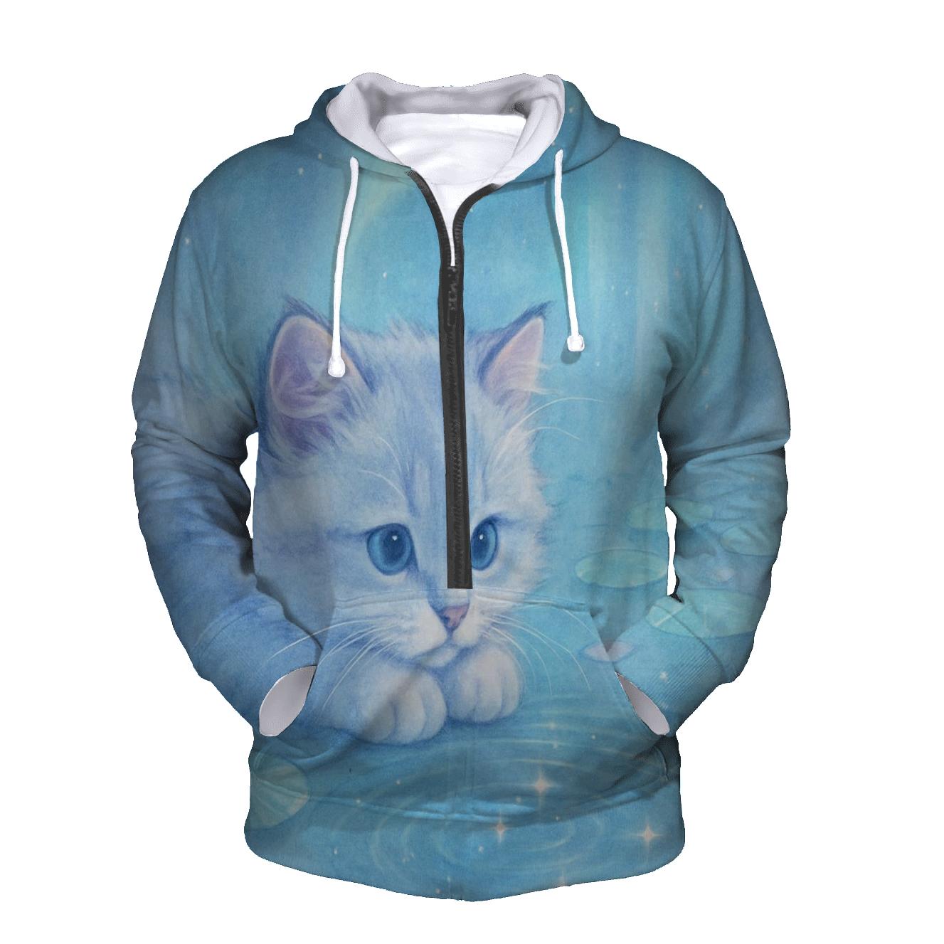 Crystal Pond Stargazer Kitten hoodies fashion