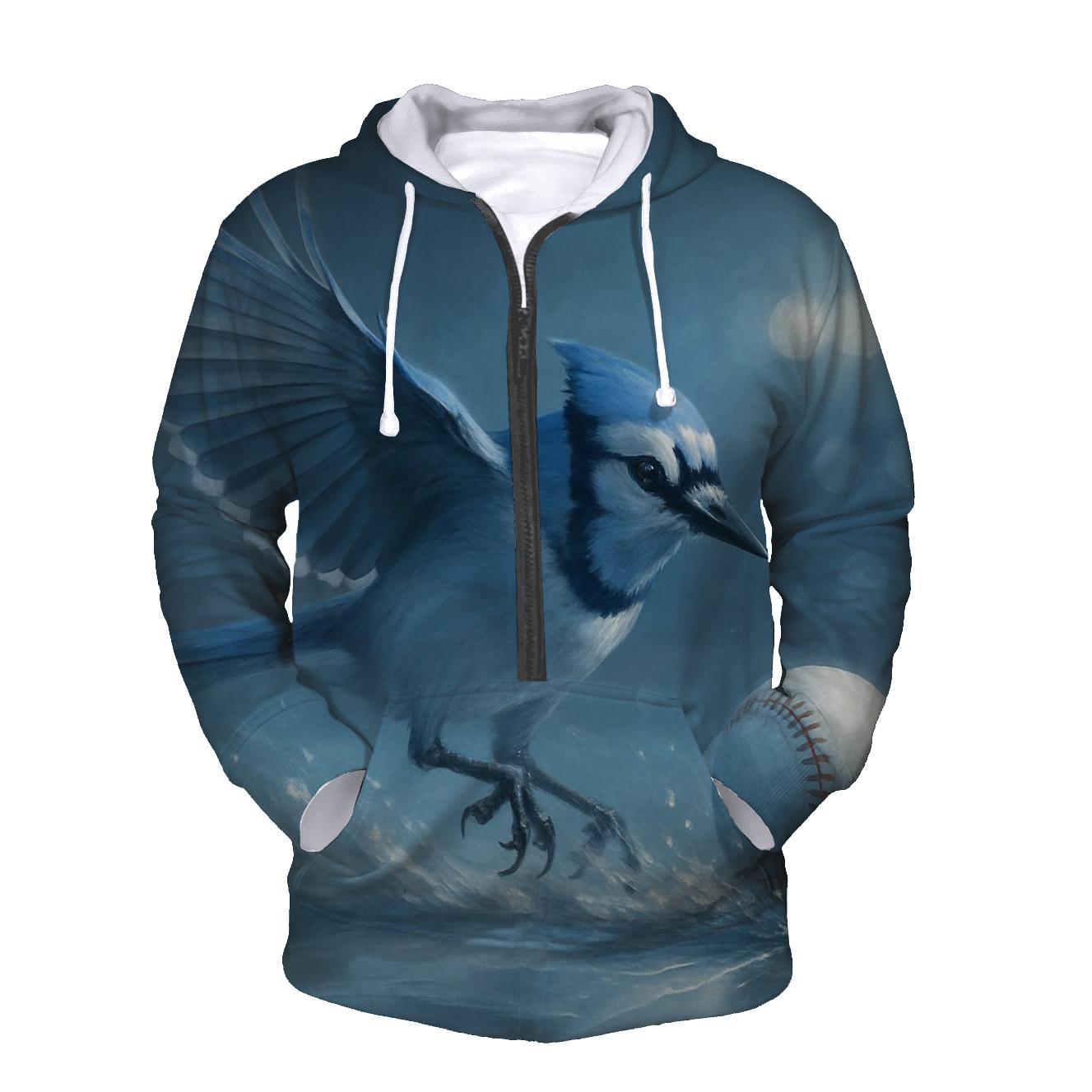 Shattered Ice Horizon Blue Jays Flight embroidered hoodies