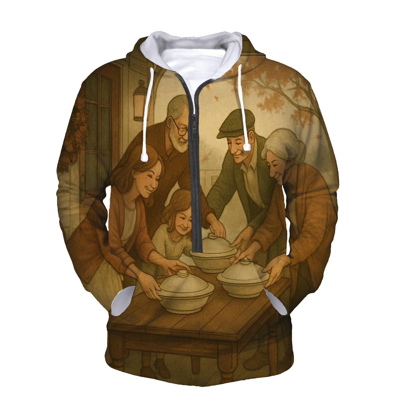 Autumn Porch Gratitude Gathering printed hoodies