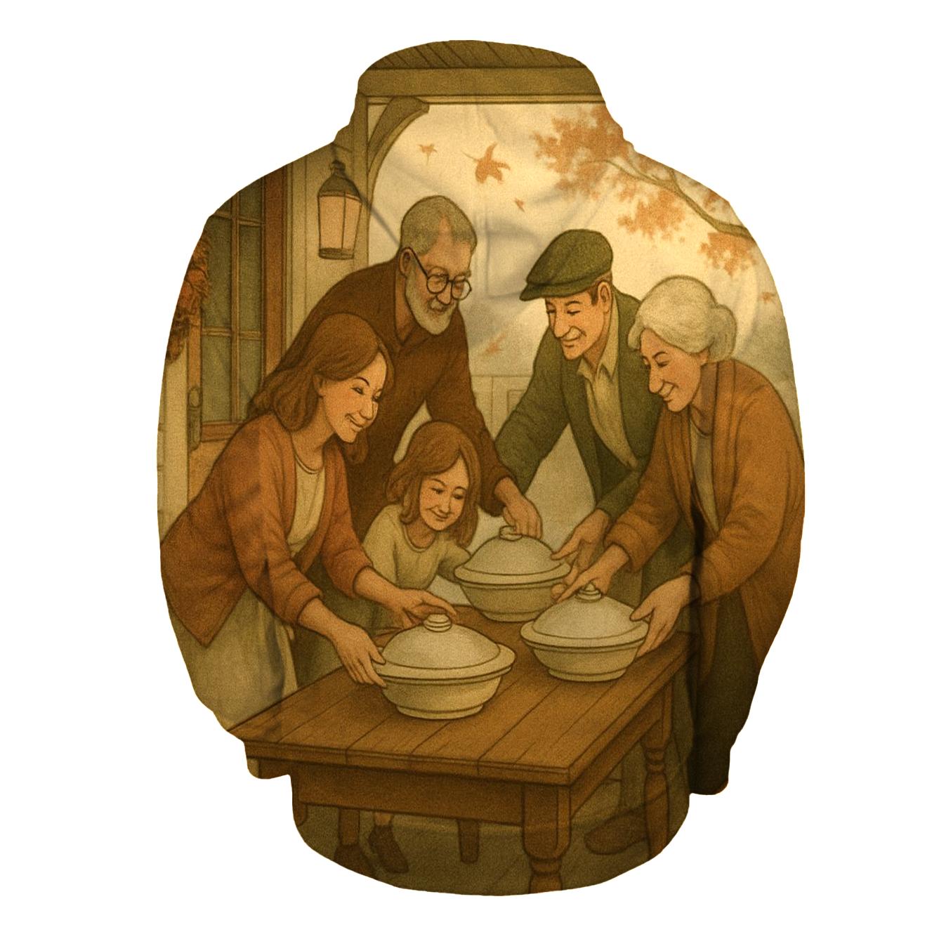 Autumn Porch Gratitude Gathering printed hoodies