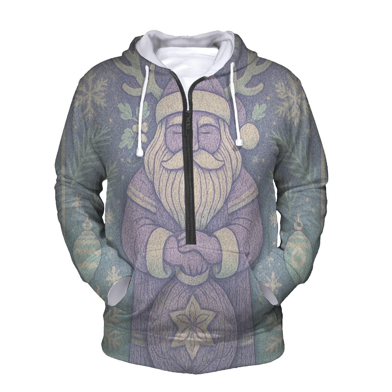 Knitted Frost Crown Santa Totem graphic hoodies