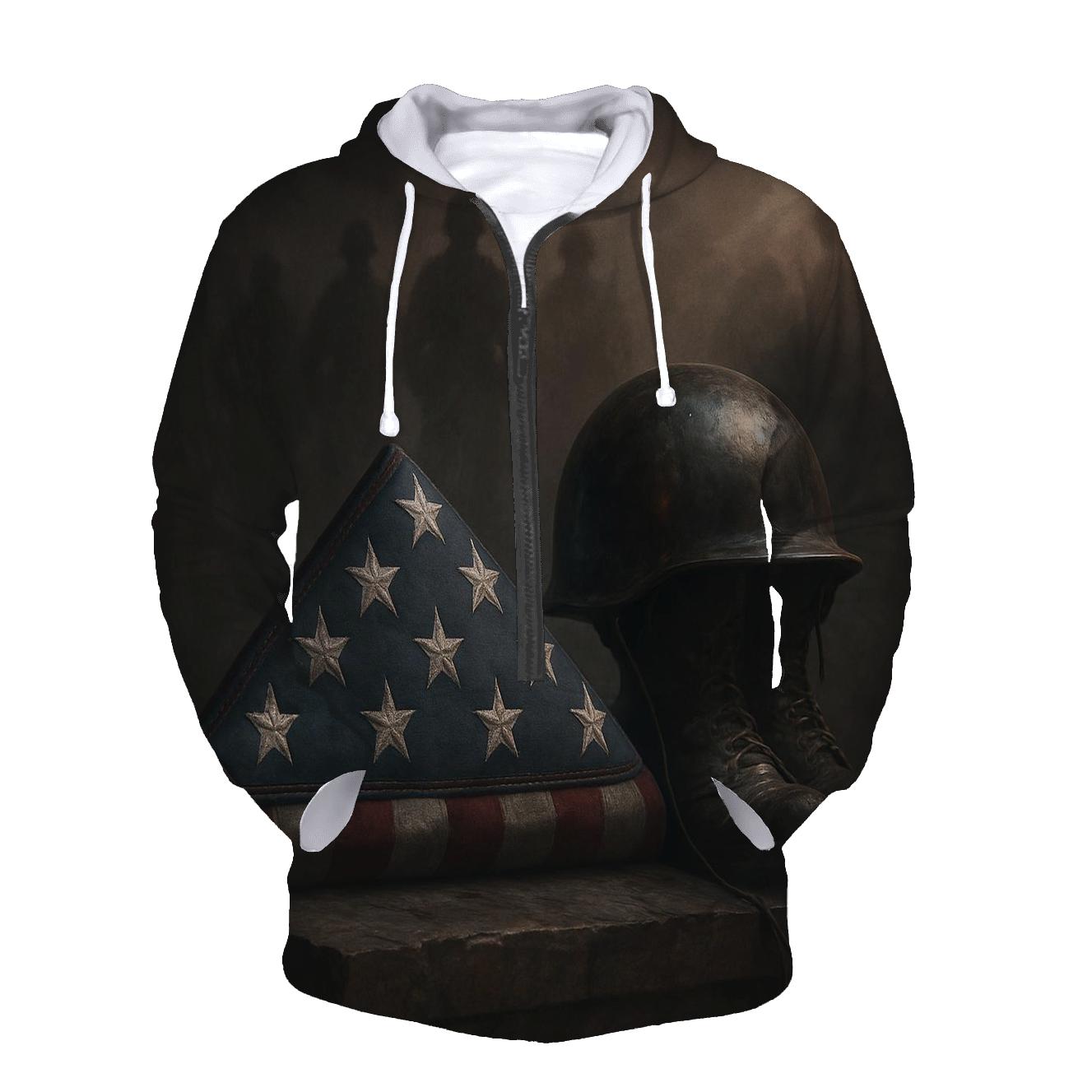 Silent Watch Over The Folded Colors embroidered hoodies
