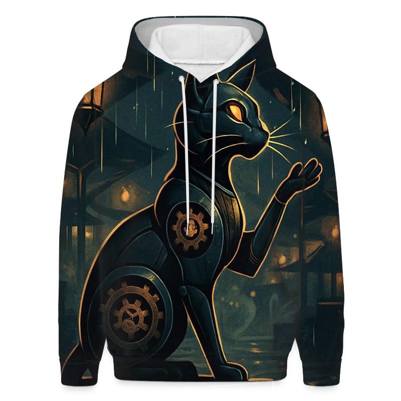 Clockwork Lantern Cat In The Rain Bazaar pullover hoodies