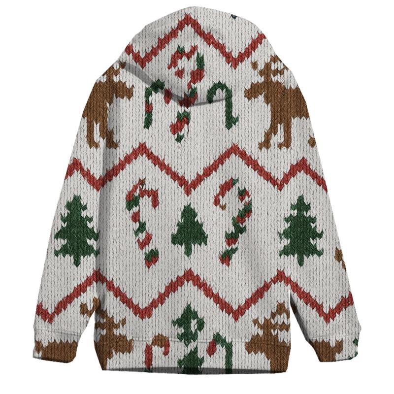 Nordic Reindeer Chevron On Snow White Background custom hoodies
