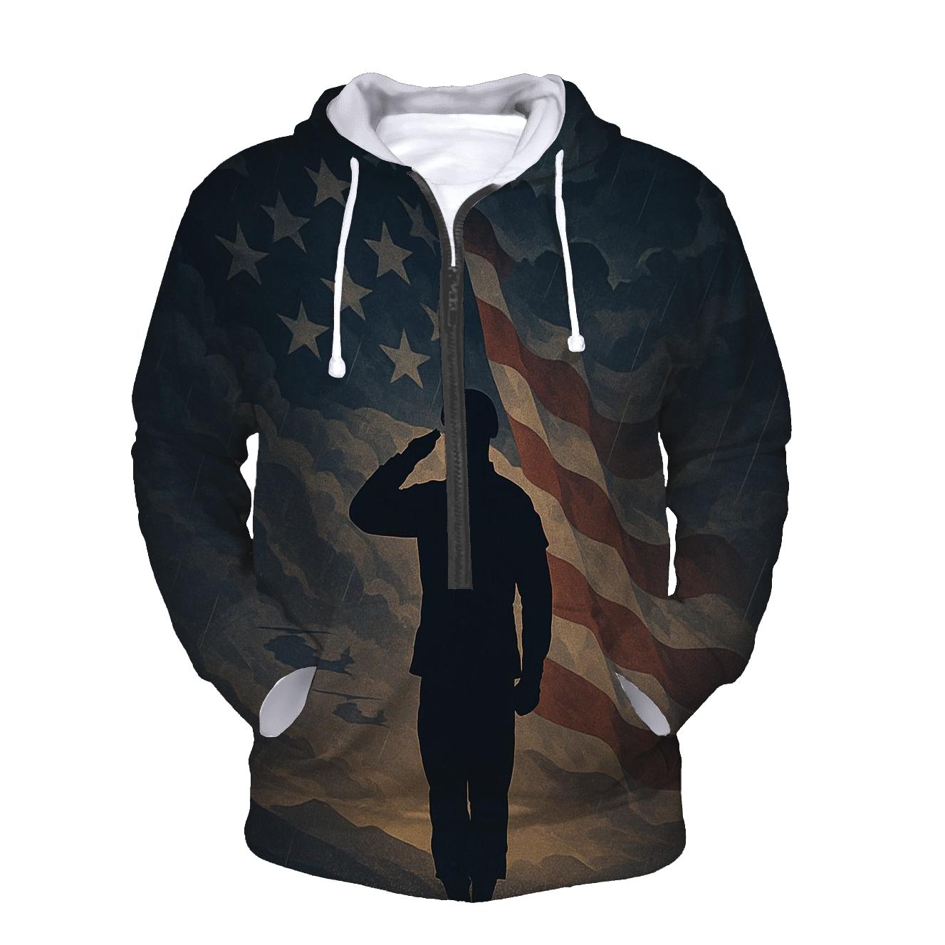 Dawn Salute Through Stormlit Stripes pullover hoodies