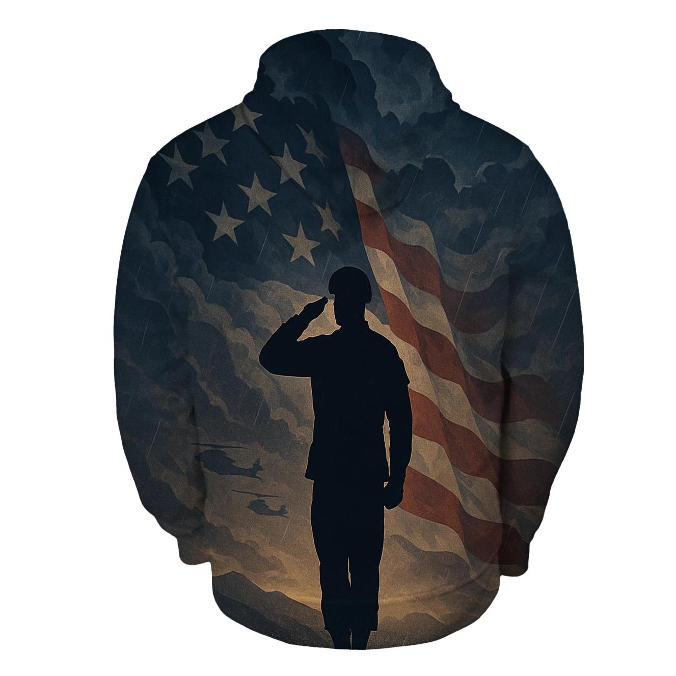 Dawn Salute Through Stormlit Stripes pullover hoodies