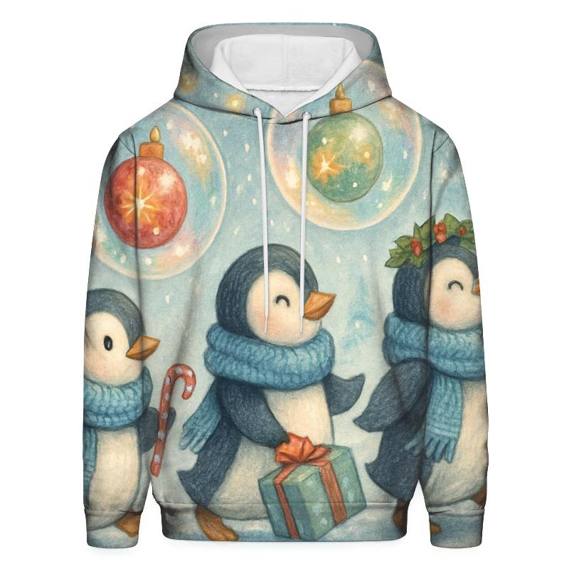Penguin Parade In Ornament Bubbles zip-up hoodies