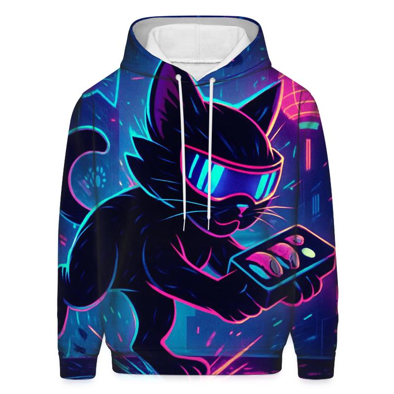 Neon Alley Sushi Runner Cat premium hoodies