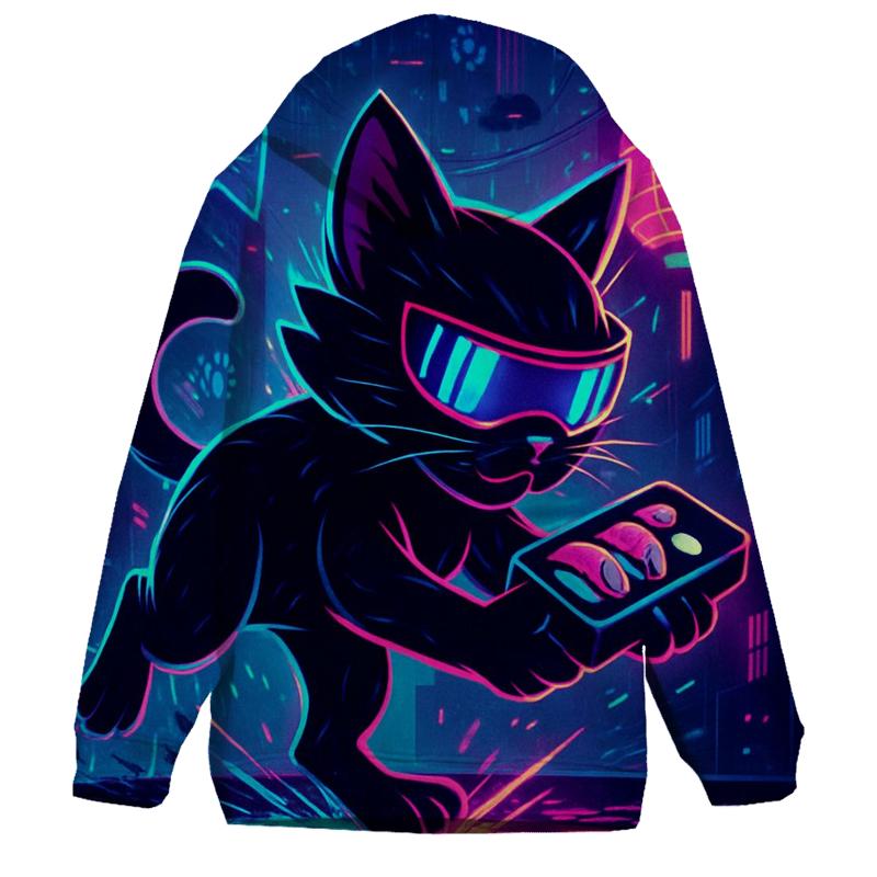 Neon Alley Sushi Runner Cat premium hoodies