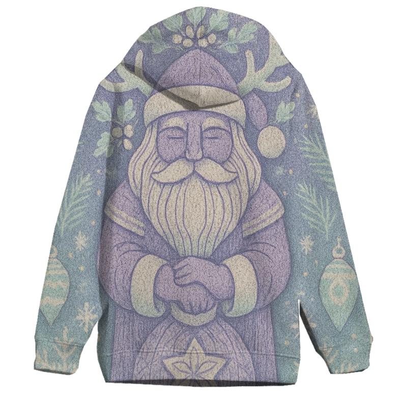 Knitted Frost Crown Santa Totem printed hoodies