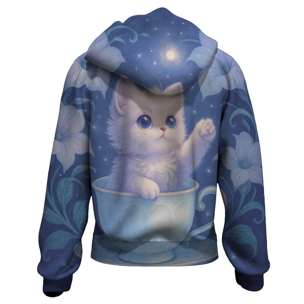 Moonlit Teacup Kitten Garden hoodies fashion