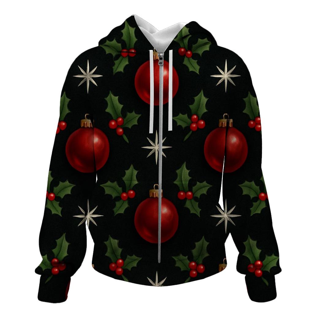 Crimson Ornament Lattice On Midnight Black Background graphic hoodies
