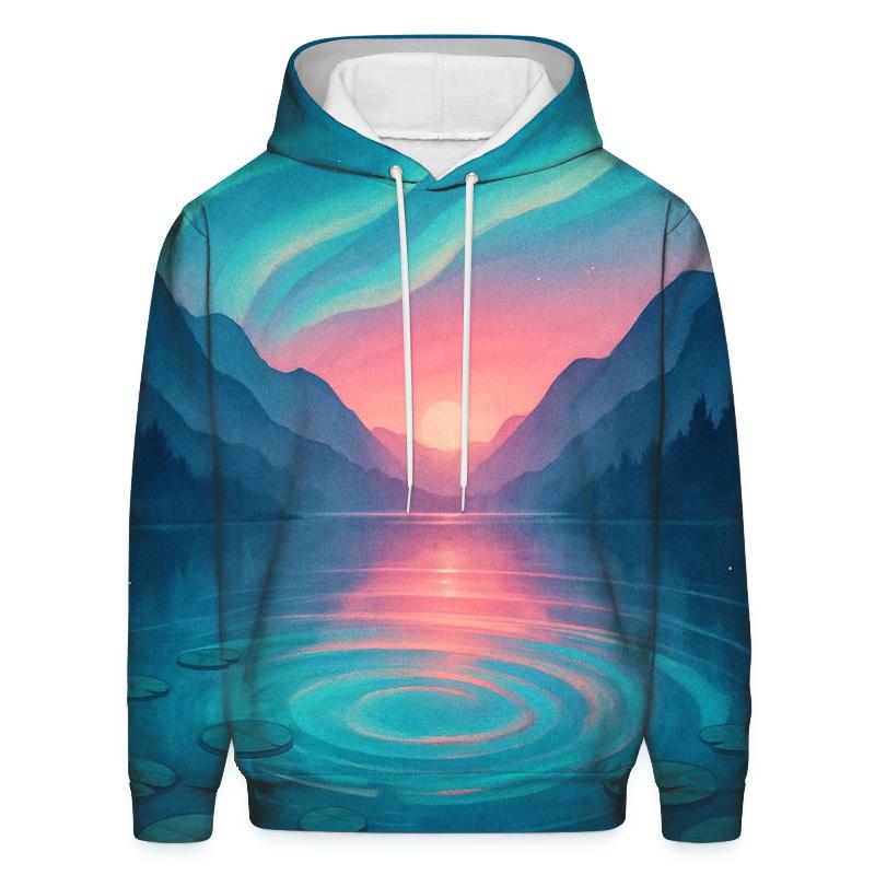 Aurora Lagoon Sunset Bloom premium hoodies