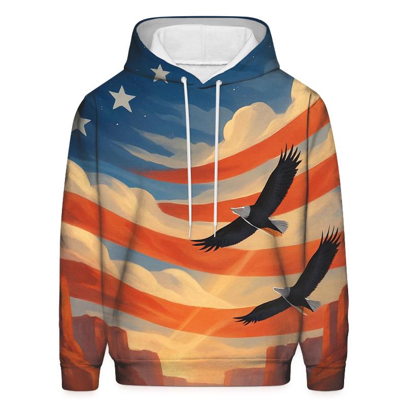 Skyborne Stripes Through Canyon Clouds printed hoodies