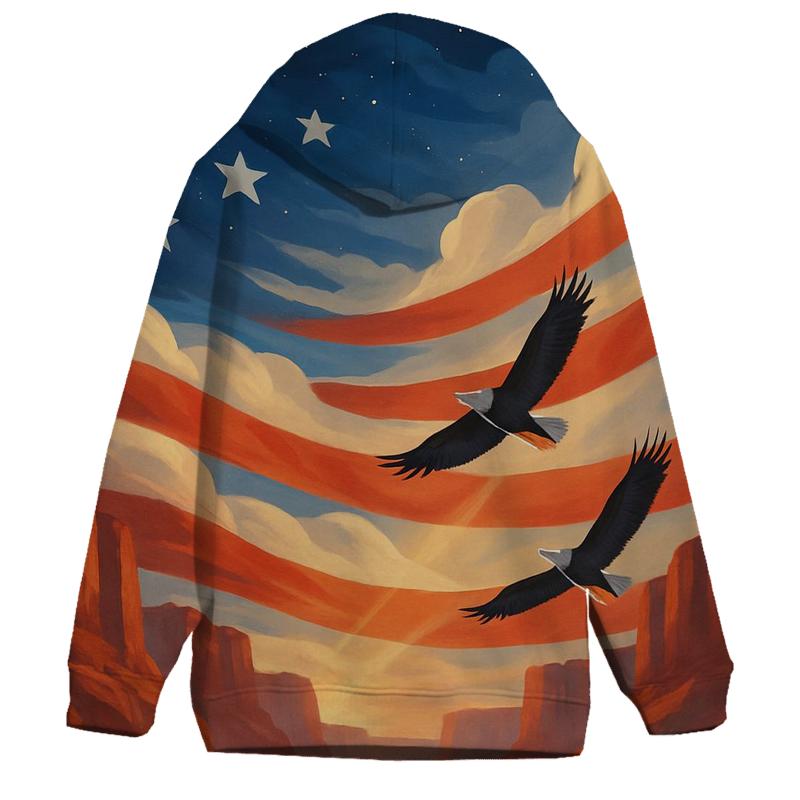 Skyborne Stripes Through Canyon Clouds printed hoodies