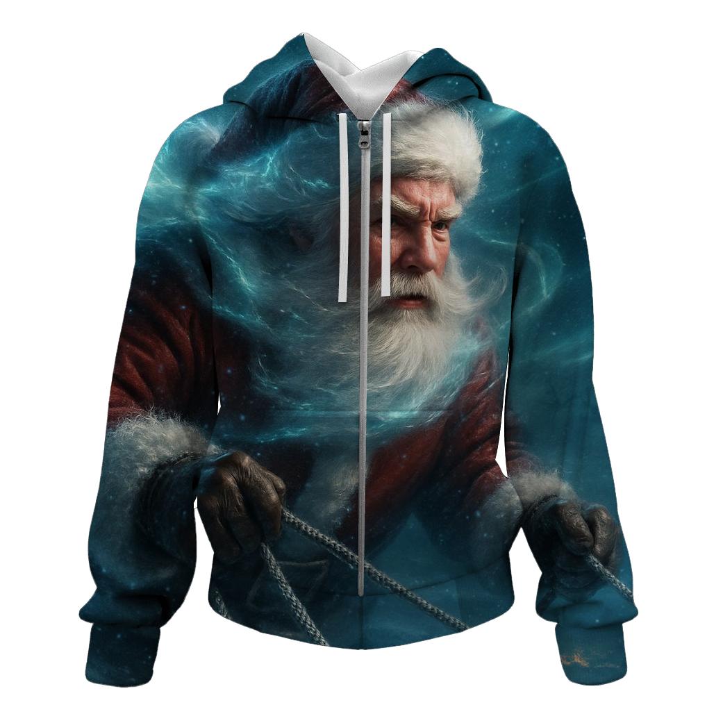 Aurora Sleigh Captain Santa embroidered hoodies