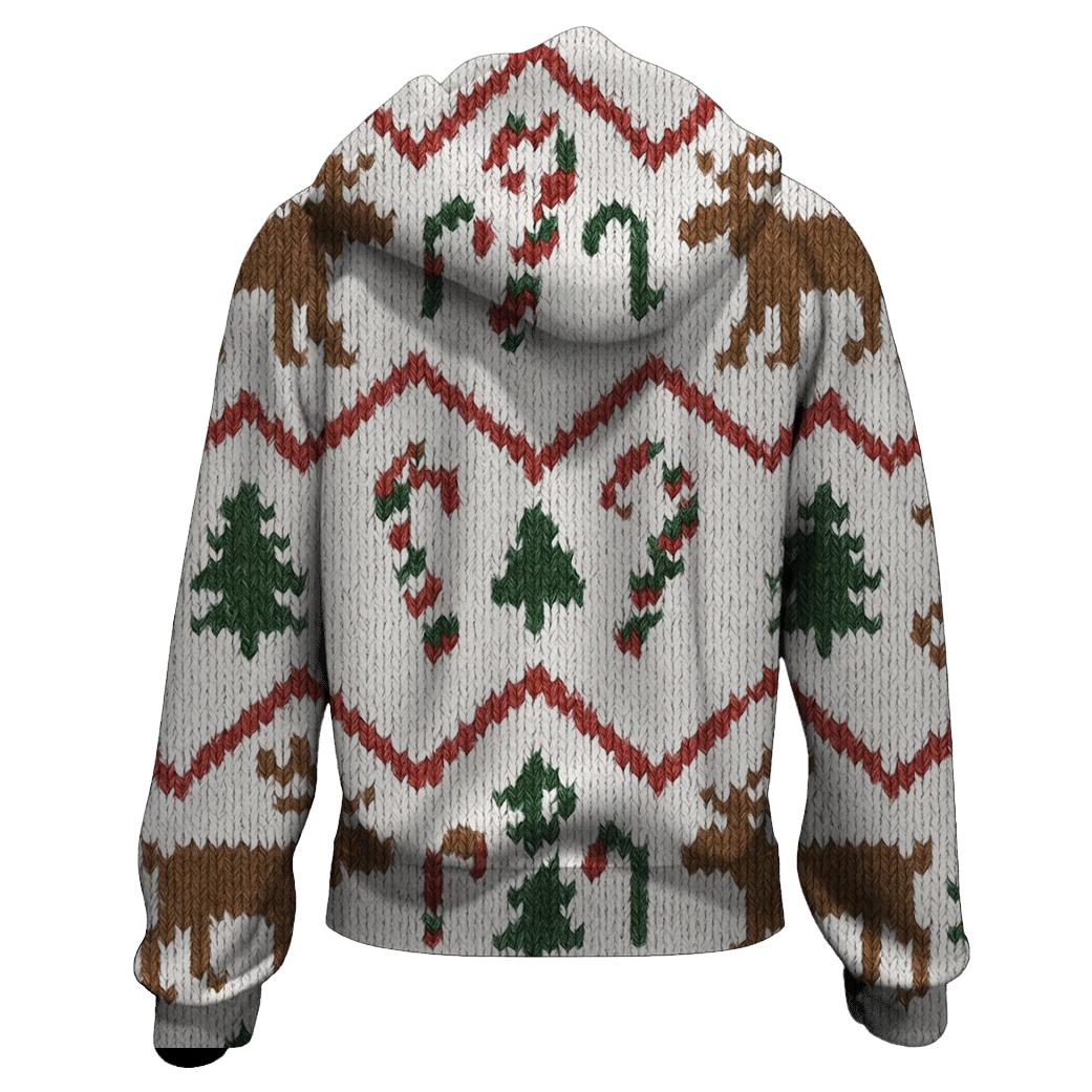 Nordic Reindeer Chevron On Snow White Background graphic hoodies