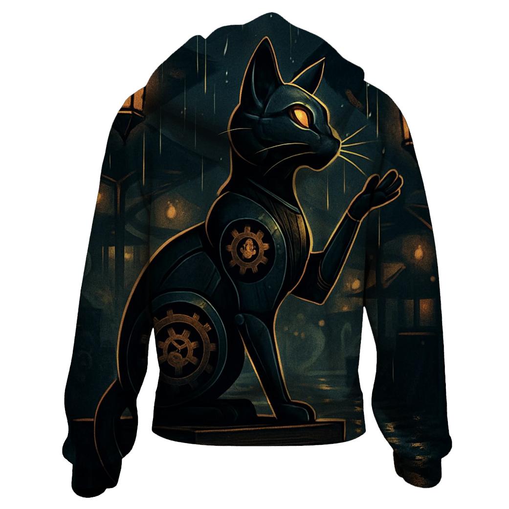 Clockwork Lantern Cat In The Rain Bazaar custom hoodies