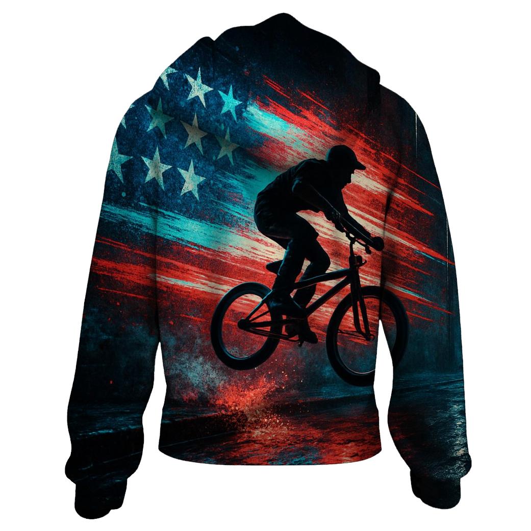 Neon Drift Flag Over Midnight Street hoodie trends