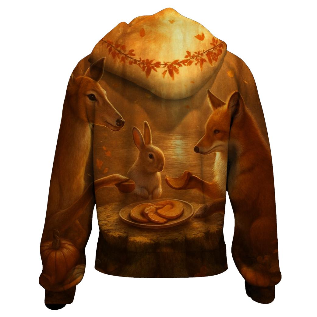 Woodland Feast Under The Amber Canopy pullover hoodies