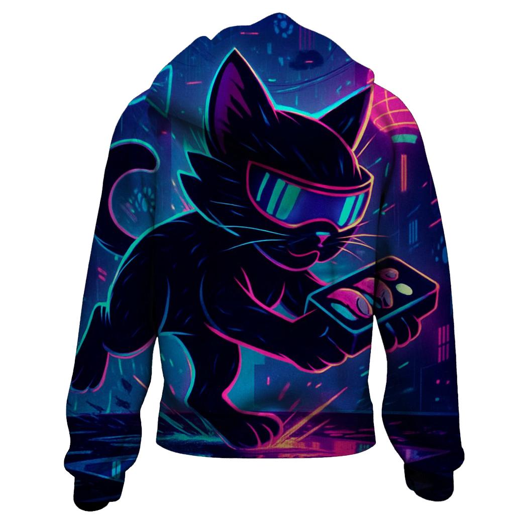 Neon Alley Sushi Runner Cat custom hoodies