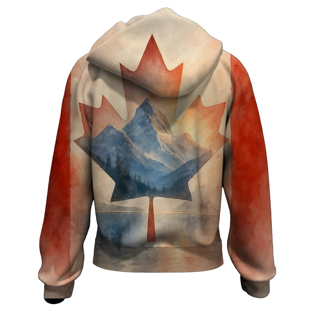 Canada Watercolor Mountain Double Exposure hoodie trends