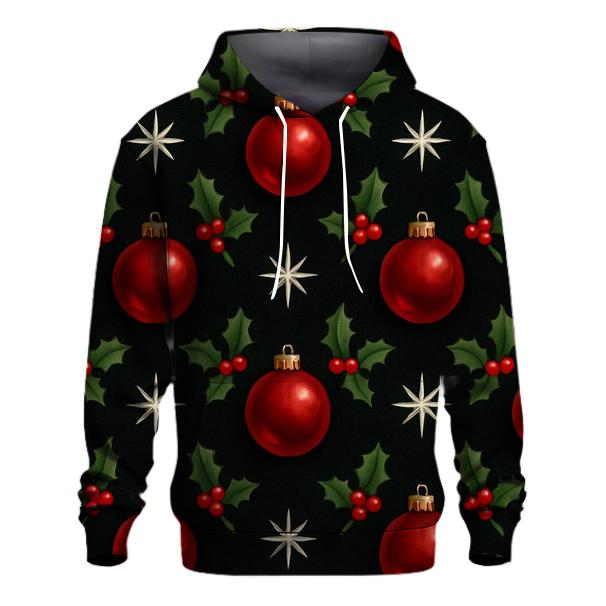 Crimson Ornament Lattice On Midnight Black Background designer hoodies