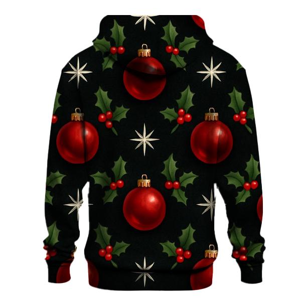 Crimson Ornament Lattice On Midnight Black Background designer hoodies