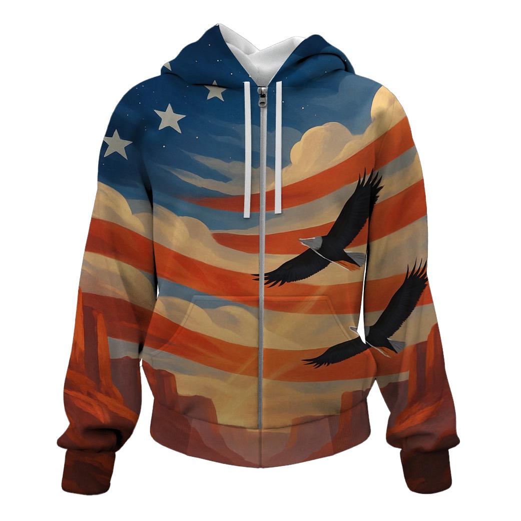 Skyborne Stripes Through Canyon Clouds premium hoodies