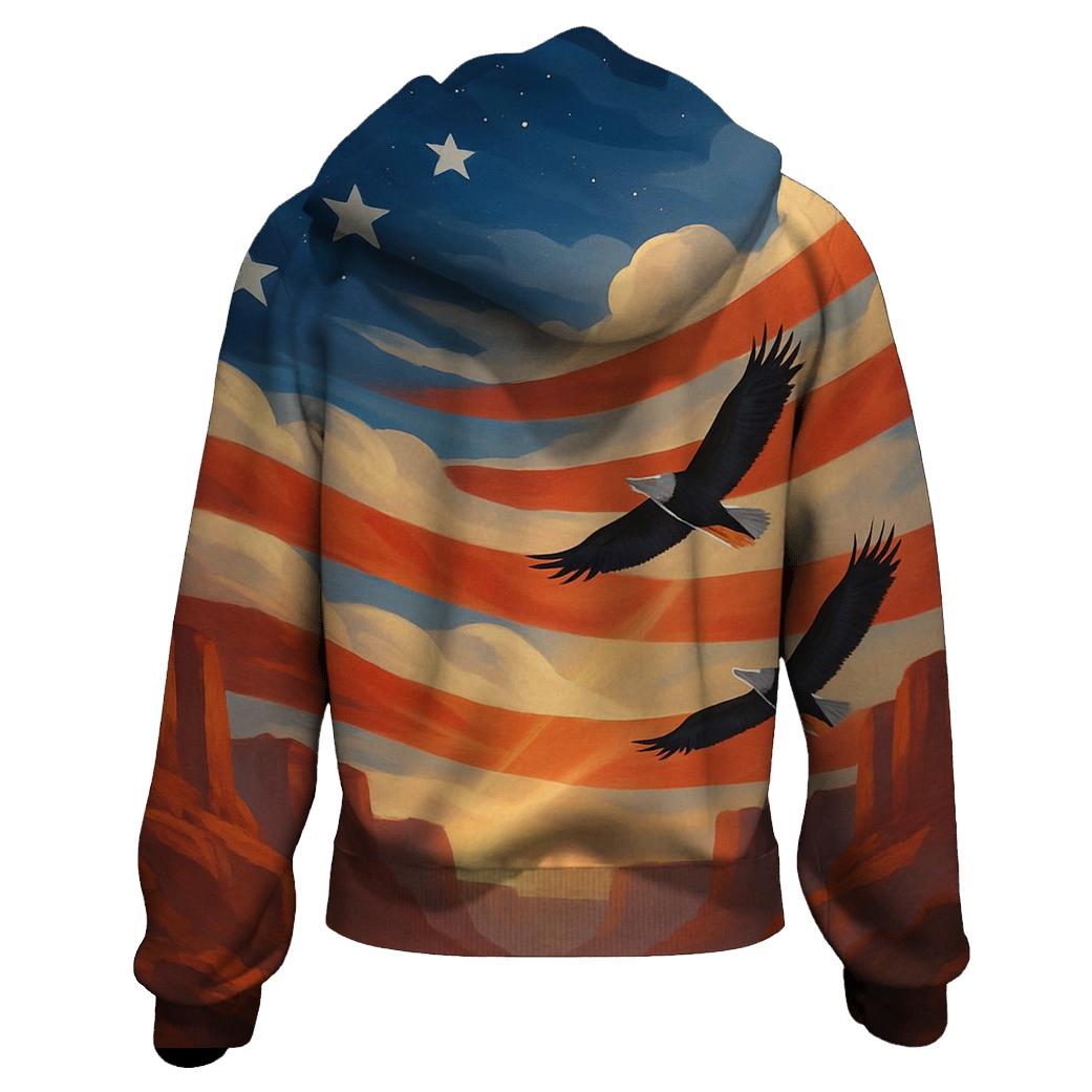 Skyborne Stripes Through Canyon Clouds premium hoodies