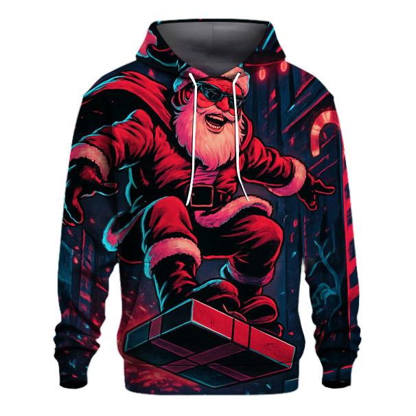 Neon Streetwear Santa Snowboard Rush lightweight hoodies