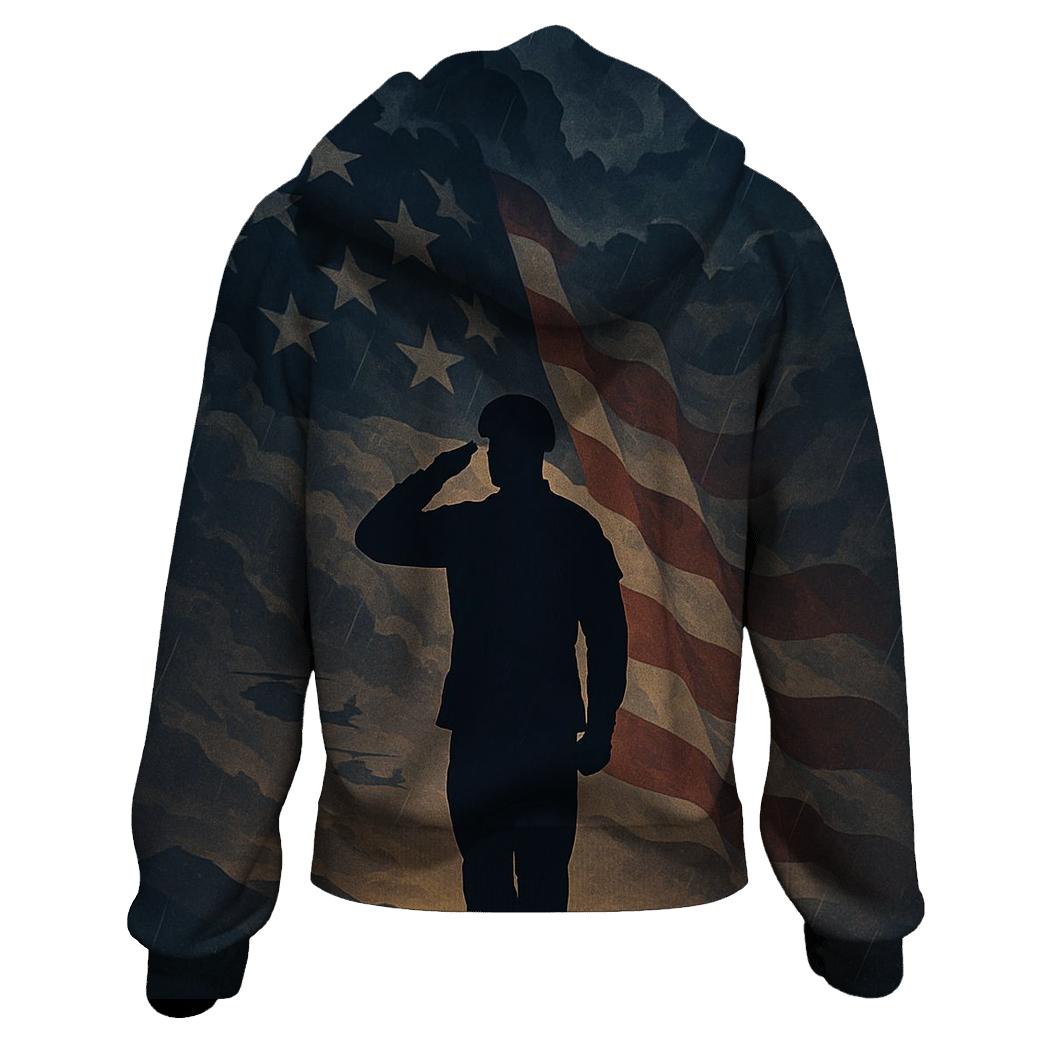 Dawn Salute Through Stormlit Stripes pullover hoodies
