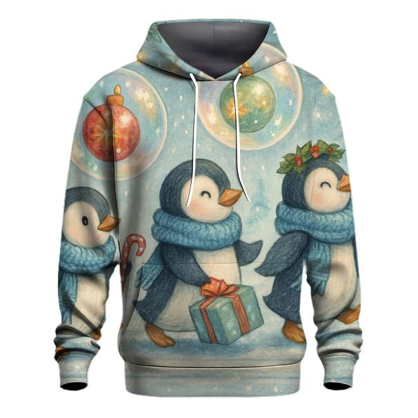 Penguin Parade In Ornament Bubbles hoodie designs