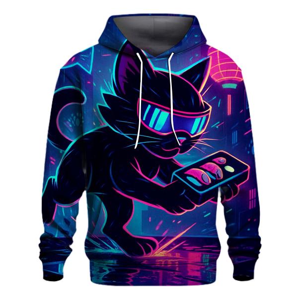 Neon Alley Sushi Runner Cat premium hoodies