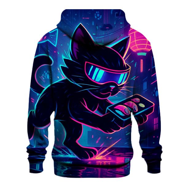 Neon Alley Sushi Runner Cat premium hoodies