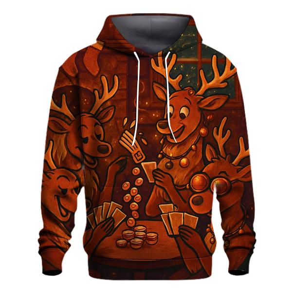 Reindeer Card Game Cabin Chaos pullover hoodies