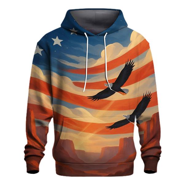 Skyborne Stripes Through Canyon Clouds embroidered hoodies