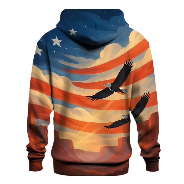 Skyborne Stripes Through Canyon Clouds embroidered hoodies