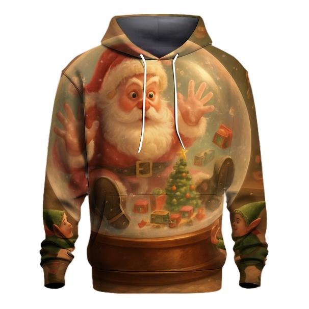 Santa Stuck In A Snow Globe Workshop printed hoodies