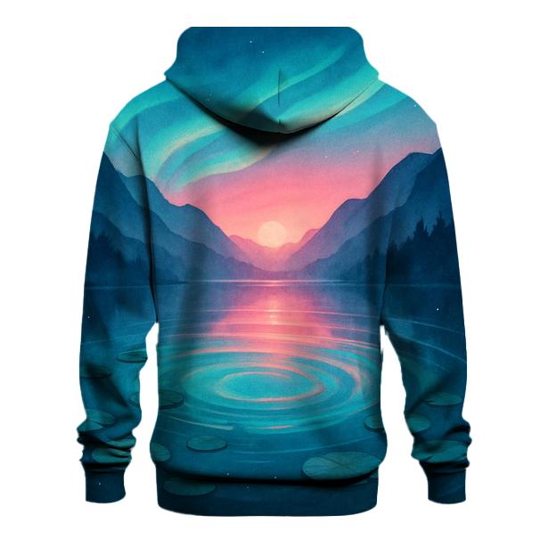 Aurora Lagoon Sunset Bloom printed hoodies