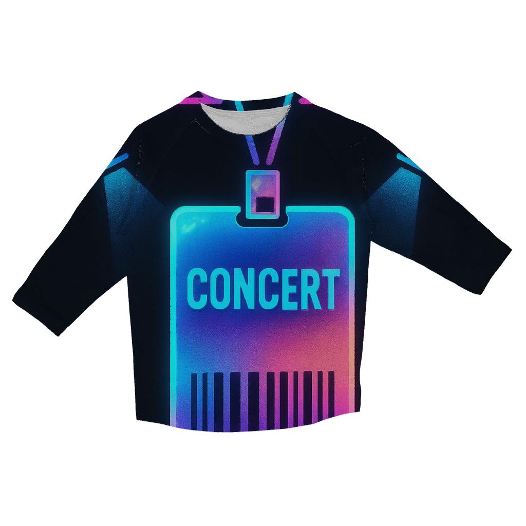 Neon Backstage Pass casual three quarter sleeve shirts