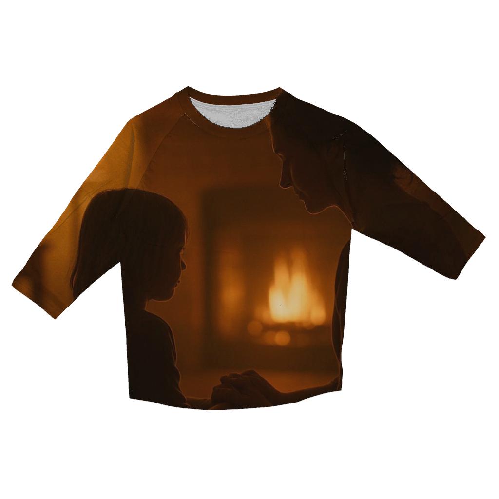 The Hearth Of Her Presence printed three quarter sleeve shirts