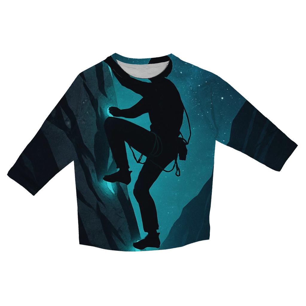 Gravity Defying Rock Climbing Ascent personalized 3/4 sleeve tees