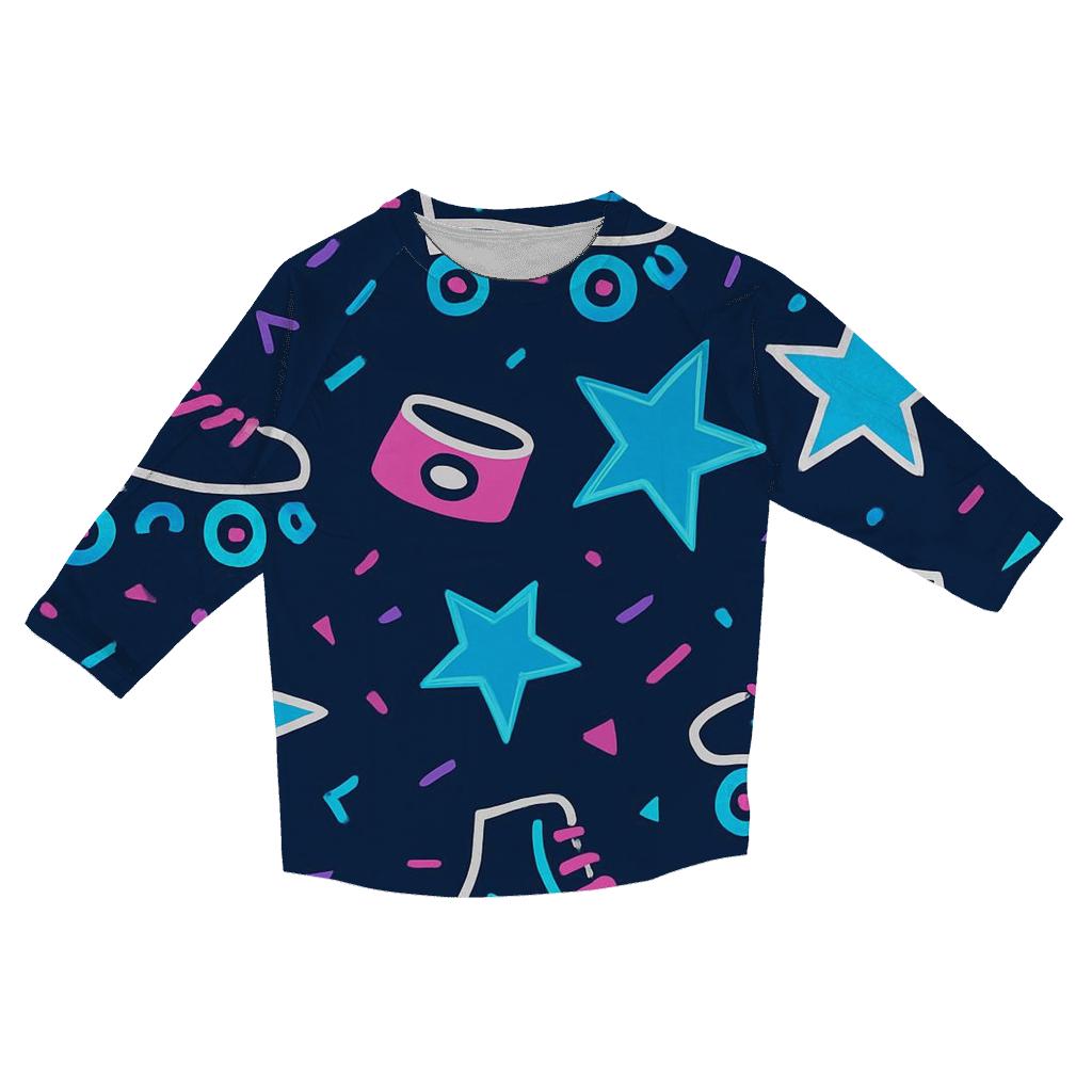 Roller Rink Neon Confetti custom 3/4 sleeve shirts